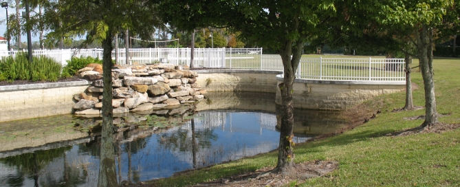 CornerStone retaining Wall In water