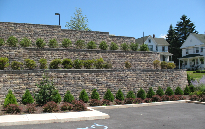 StoneLedge Retaining wall with parking lot