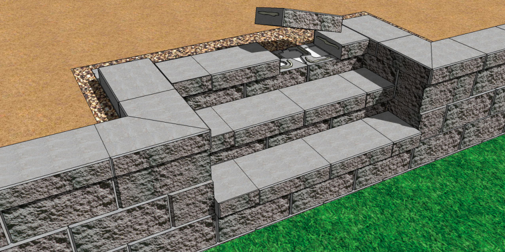 Build Cornerstone 100 Stairs With Retaining Wall Blocks - How To Add Stairs A Retaining Wall