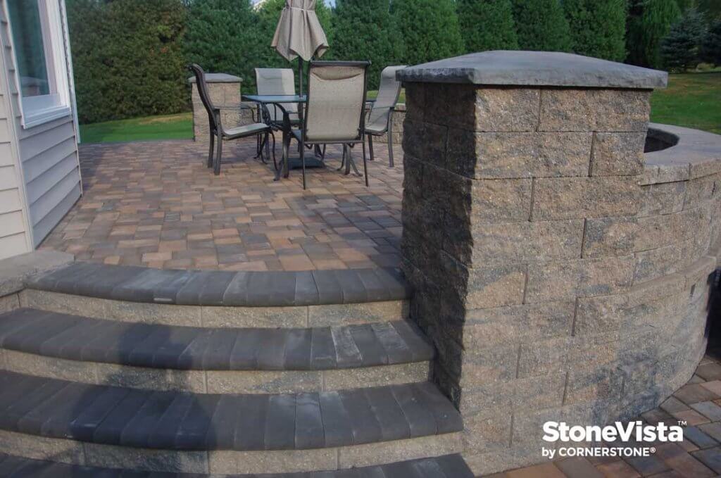 Pillars using StoneVista retaining wall