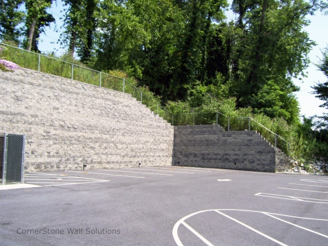 Retaining Wall with Step-Ups in Harrisburg, Pennsylvania