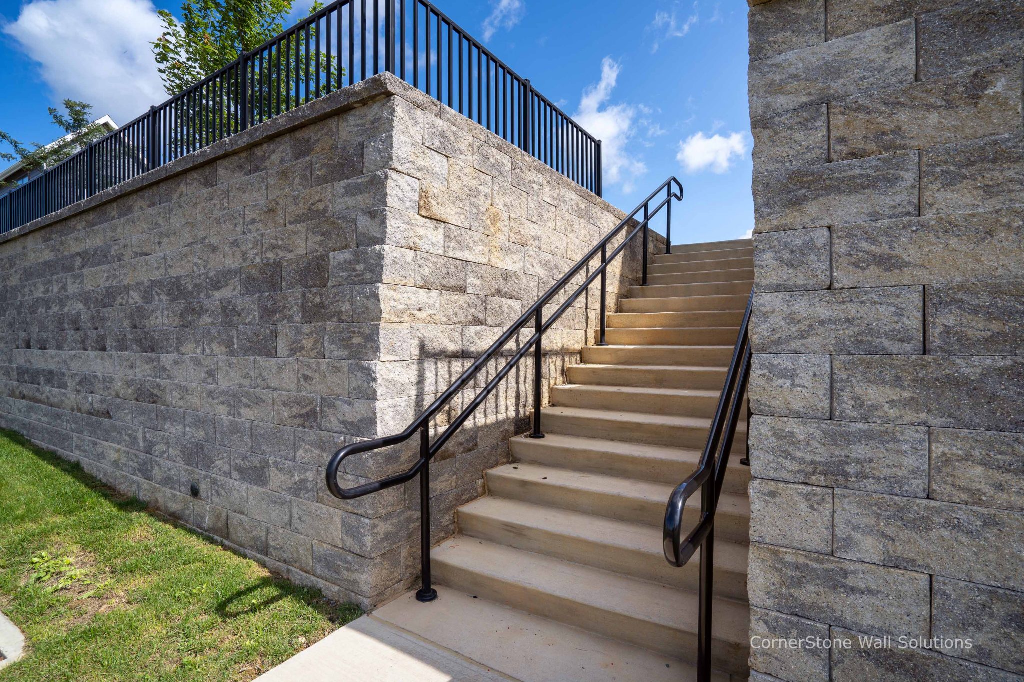 Built-In Stairs to CornerStone Retaining Wall Penn State