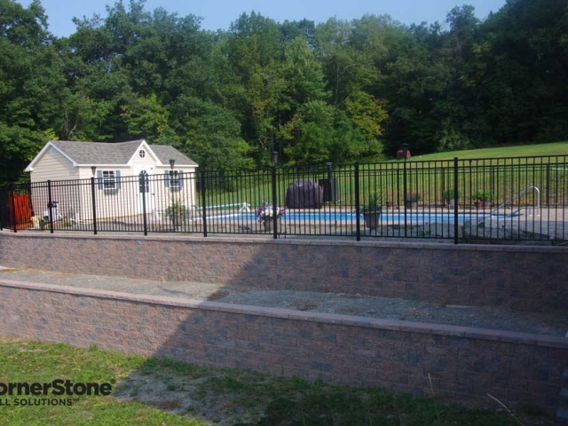 CornerStone Terraced Retaining Wall for Pool