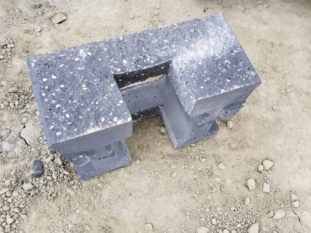 CornerStone 100 block cut for drain pipe