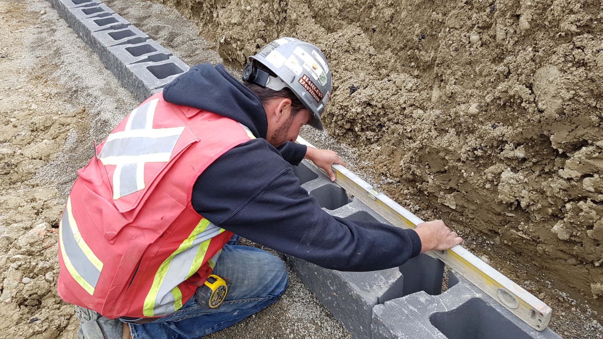 Ensure retaining wall installations are level