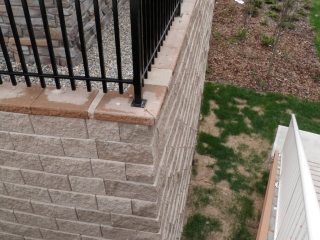 View of CornerStone 100 retaining wall setback from above the wall. View of CornerStone 100 retaining wall setback from above the wall.