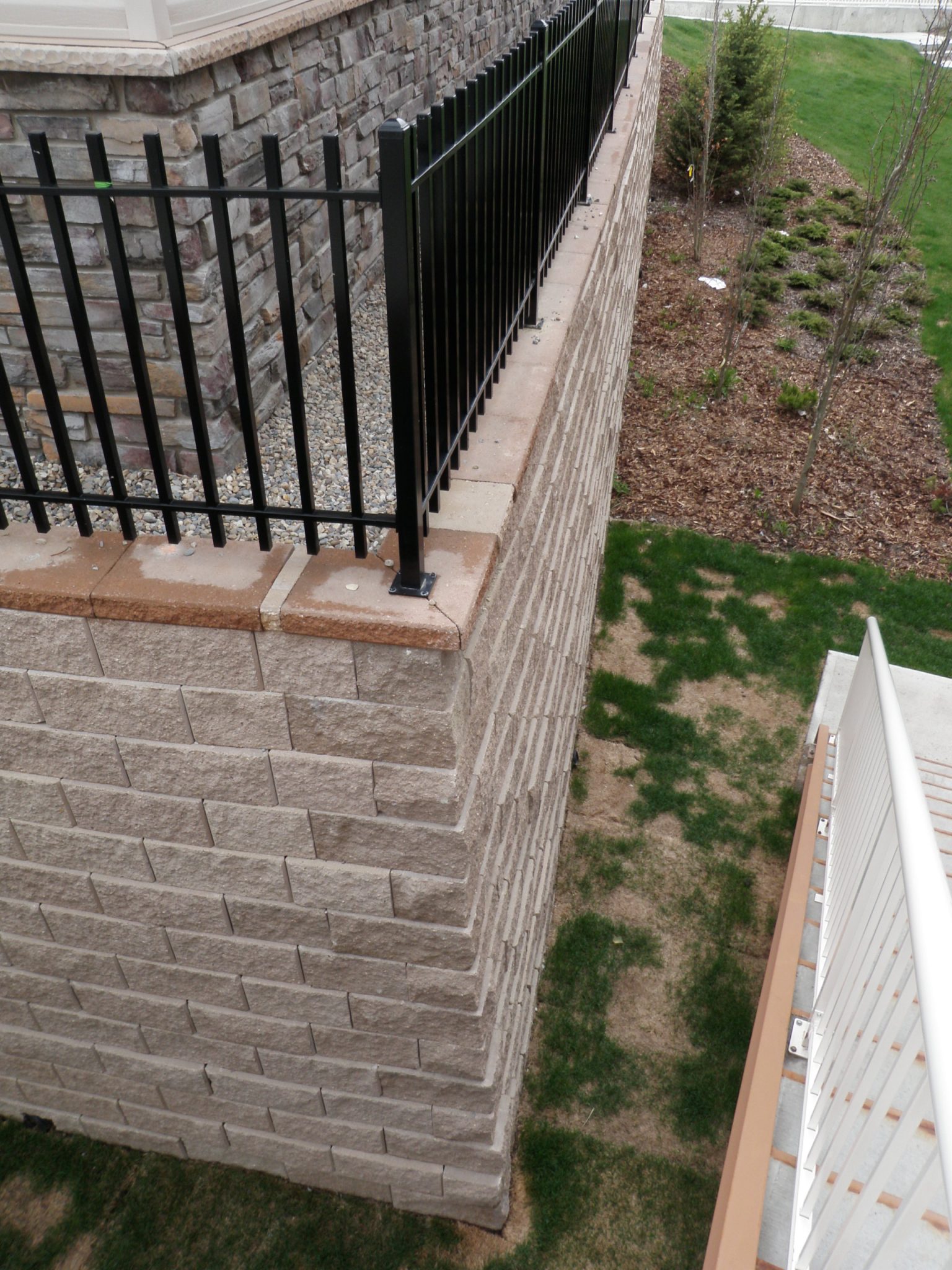 View of CornerStone 100 retaining wall setback from above the wall.
