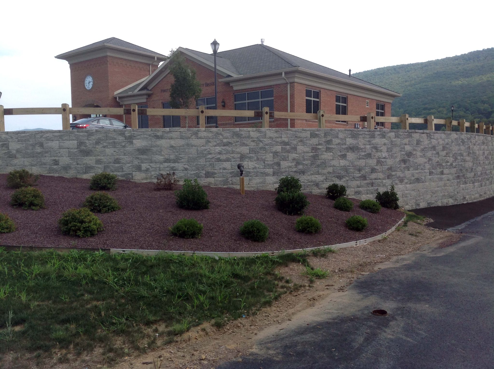 CornerStone 100 Retaining wall for bank parking lot.