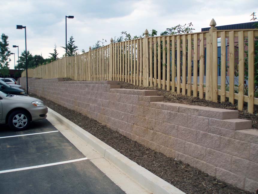 CornerStone 100 parking lot retaining wall Frederick, MD.